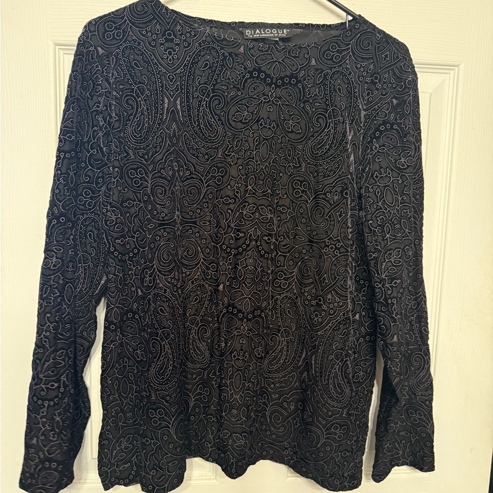 Dialogue Black Paisley Blouse - Picture 2 of 3